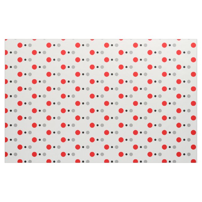 Red Black and Grey Polka Dot Fabric (Fat Quarter)