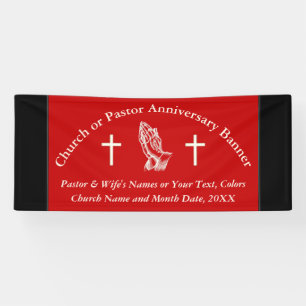 Red, Black and Off White, Custom Church Banners