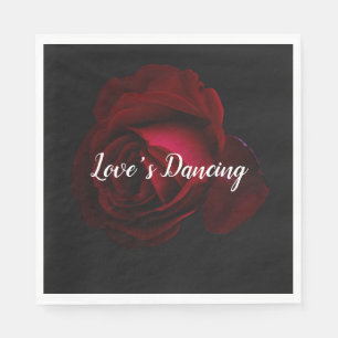 Red, black, and rose napkin