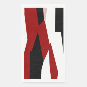 Red black and white abstract   napkin