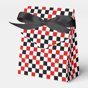 Red Black and White Chequered Favour Box