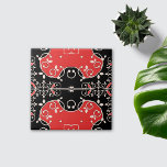 Red Black and White Classic Elegant Leafy Ornate Tile<br><div class="desc">Vibrant and elegant decorative ceramic tile design in red,  black and white.</div>