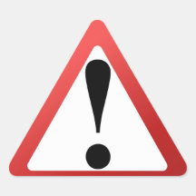 Red, Black, and White Exclamation Warning