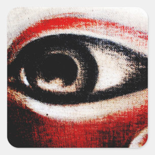 Red, Black and White Eye of Ra Square Sticker