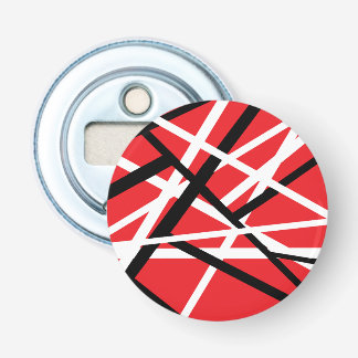 Red, Black, and White Graphic Bottle Opener