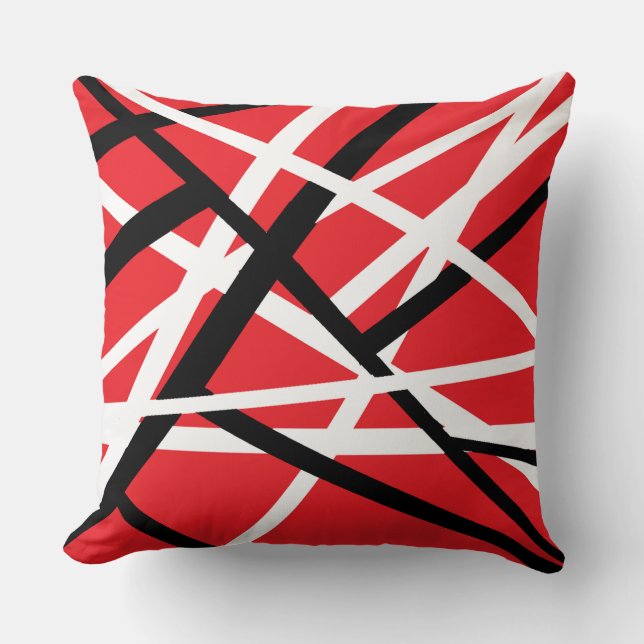 Red, Black, and White Graphic  Cushion (Front)