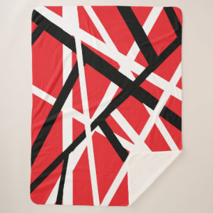 Red, Black, and White Graphic Sherpa Blanket