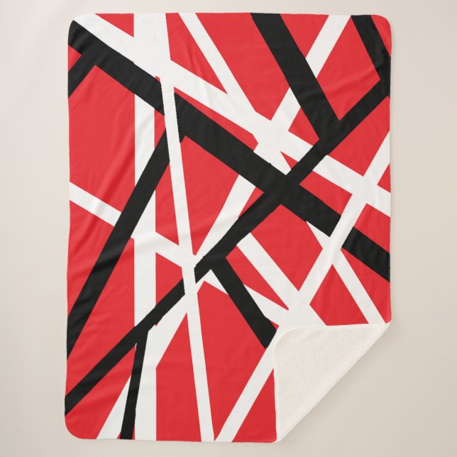 Red, Black, and White Graphic   Sherpa Blanket (Front)