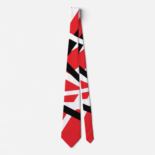 Red, Black, and White Graphic Tie (Front)