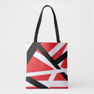 Red, Black, and White Graphic  Tote Bag