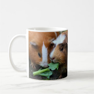 Red, Black and White Guinea Pigs Eating Greens Coffee Mug