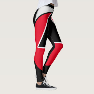 Red, Black and White  Leggings