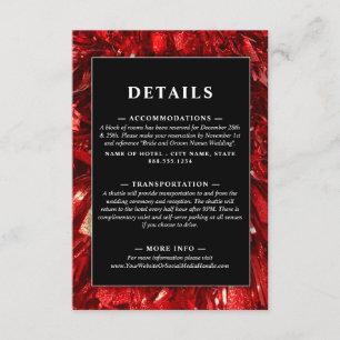 Red Black and White Modern Christmas Wedding Enclosure Card