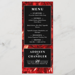 Red Black and White Modern Christmas Wedding Programme