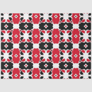 Red Black and White Modern Geometric Pattern Tissue Paper