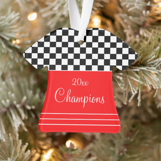 Red Black And White Ornament (Tree)