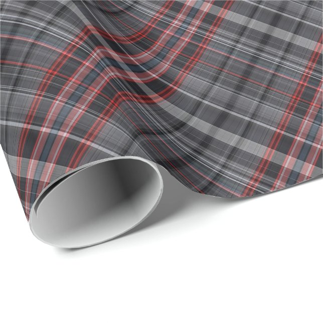 Red, black and white plaid wrapping paper (Roll Corner)