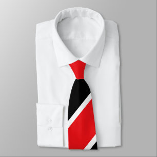 Red Black and White Regimental Stripe Tie