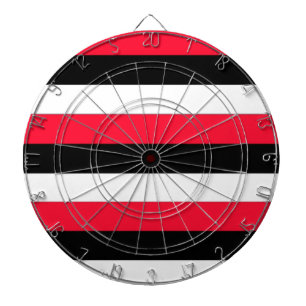 Red, black and white stripes dartboard