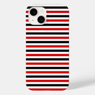 Red Black and white stripes design Case-Mate iPhone 14 Case