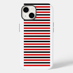 Red Black and white stripes design iPhone 14 Case