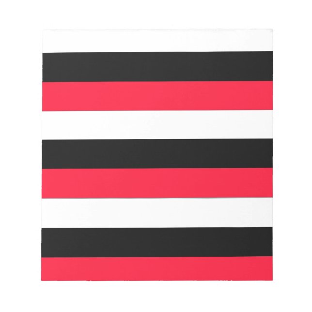 Red, black and white stripes notepad (Front)