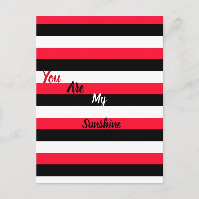 Red, Black and White Stripes Postcard (Front)