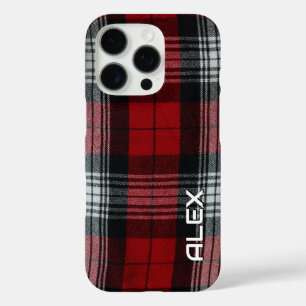 Red Black and White Tartan – Classic Plaid Fabric  iPhone 16 Pro Case