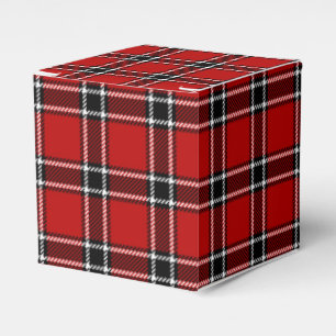 Red Black and White Tartan Favour Box