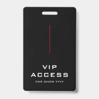 Red Black and White VIP Access ID Badge