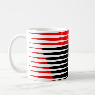 Red, black, and yellow artwork coffee mug