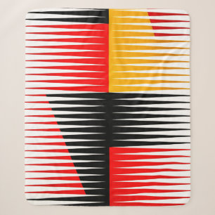 Red, black, and yellow artwork sherpa blanket