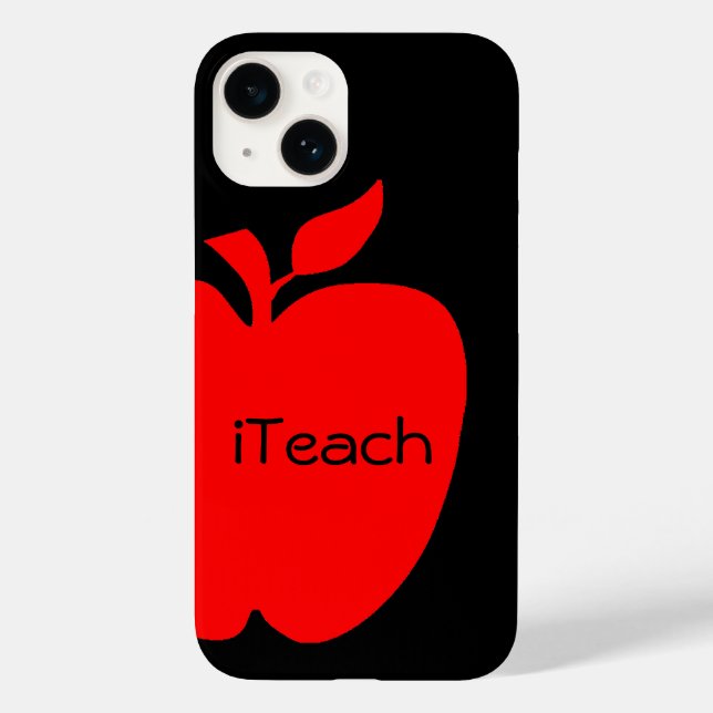 Red & Black Apple Teacher's  Case-Mate iPhone Case (Back)