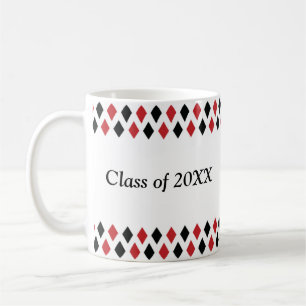 Red & Black Argyle Personalised Class Of Mug