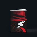 Red & Black Art Deco Lady in Hat Holiday Card<br><div class="desc">Red & Black Art Deco Lady in Hat</div>