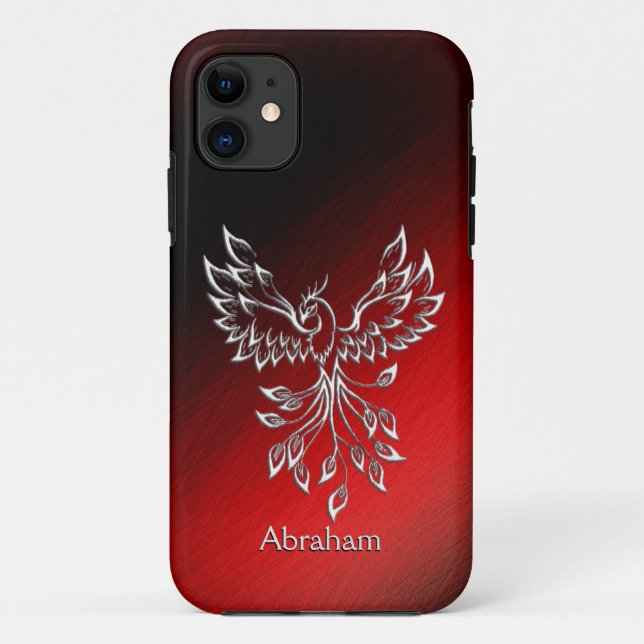 Red Black Ashes and Phoenix Personal Case-Mate iPhone Case (Back)