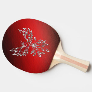 Red Black Ashes and Phoenix Personal Ping Pong Paddle