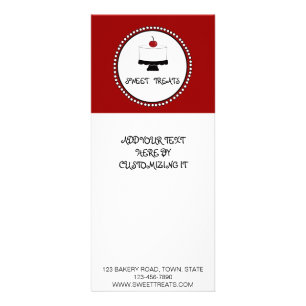 RED BLACK BAKERY FLYER CAKE RACK CARD