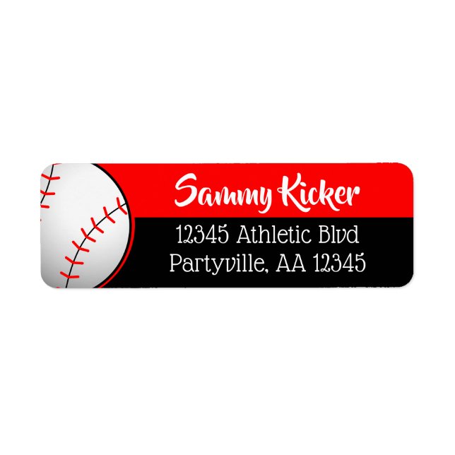 Red & Black Baseball Address (Front)