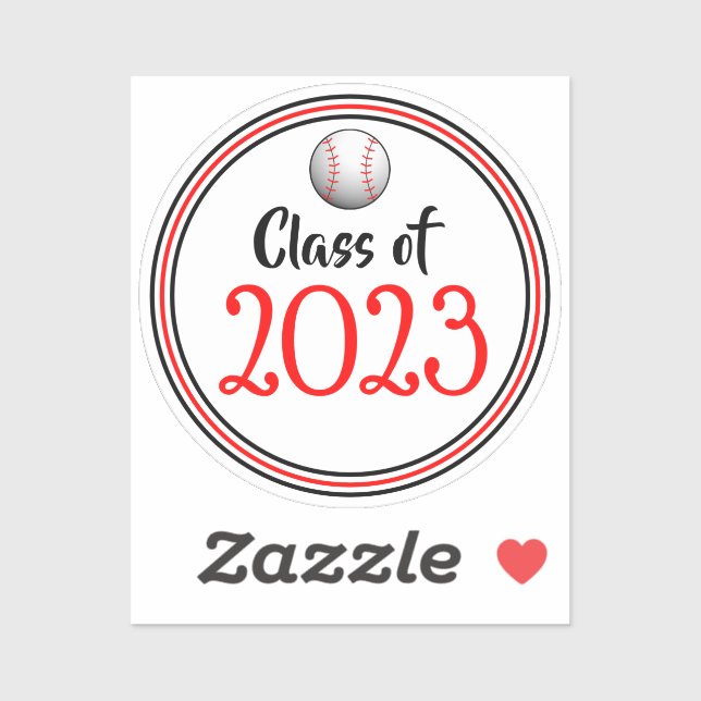 Red & Black Baseball Class Year Graduation (Sheet)