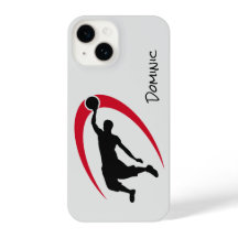Red Black Basketball Player Slam Dunk