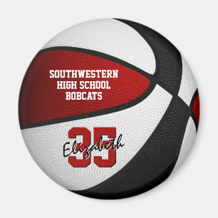 red black basketball team colours magnet