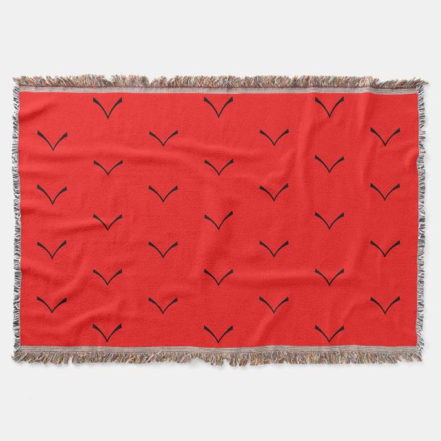 Red Black Bats Birds Patterns Colourful Bright 202 Throw Blanket (Front)
