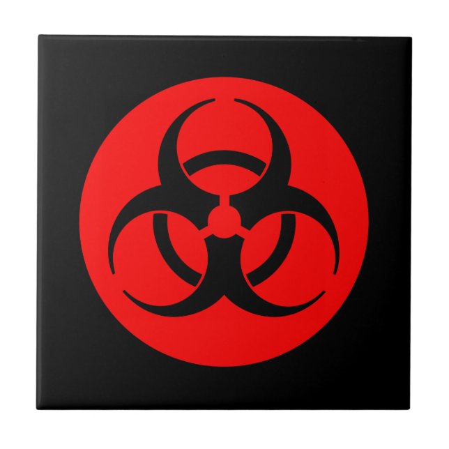 Red & Black Biohazard Tile (Front)