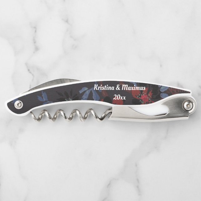 RED BLACK BLUE CHERRY BLOSS CUSTOMIZABLE CORKSCREW (Back)