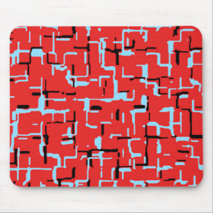 Red Black Blue Cool Pattern Mouse Mat
