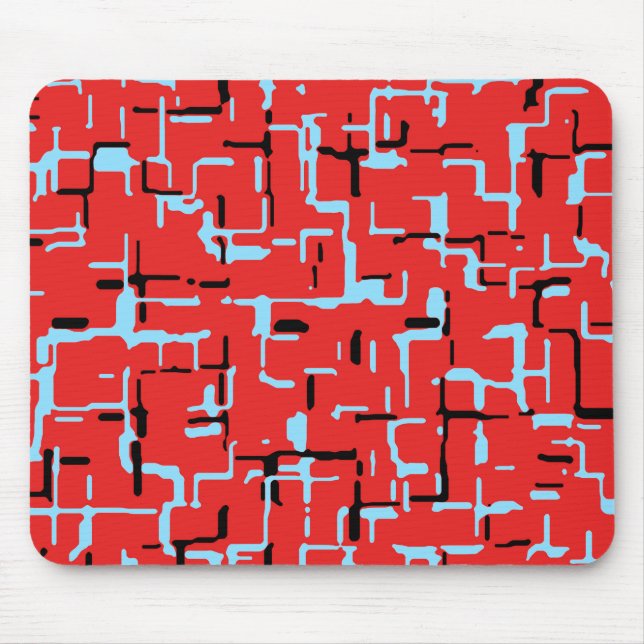 Red Black Blue Cool Pattern Mouse Mat (Front)