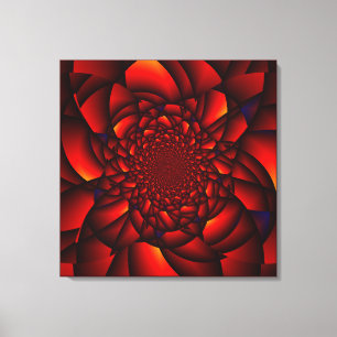 Red Black Blue Petal Canvas Print