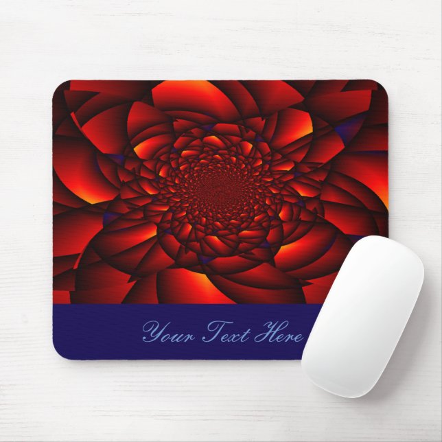 Red Black Blue Petal Mouse Mat (With Mouse)