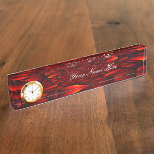 Red Black Blue Petal Nameplate